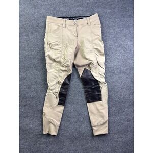 GhoDho Breeches Equestrian Riding Pants Womens 30R Tan Croc Knee Patch